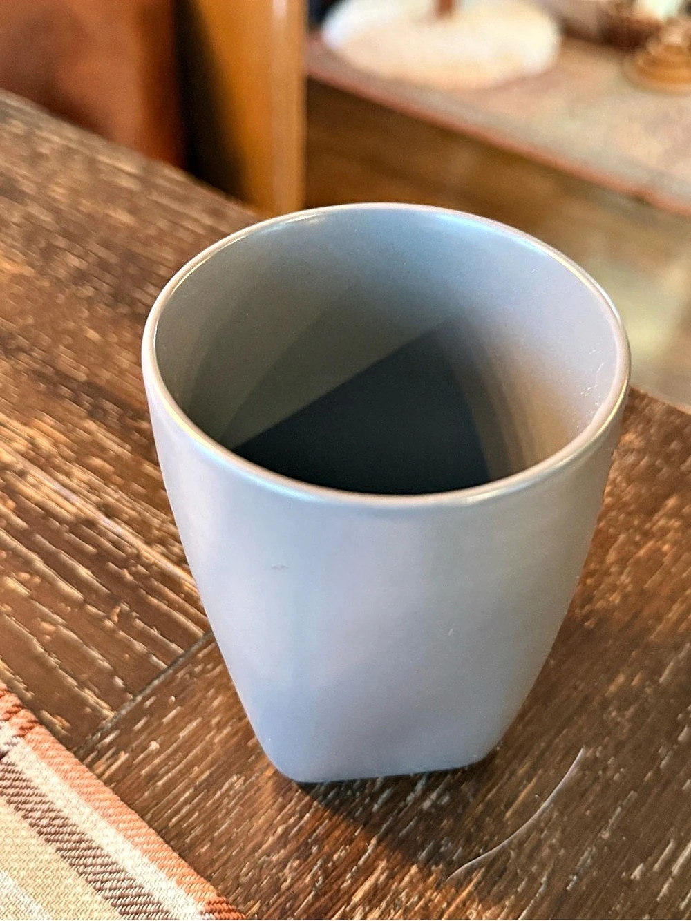 Gray Ceramic Bathroom Cup Toothbrush or Pencil Holder